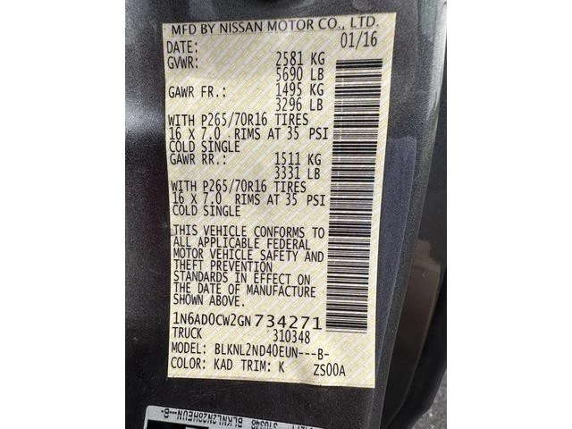 2016 Nissan Frontier 2nd Gen - Image 17 of 21