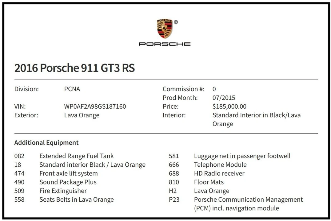 2016 Porsche 991 GT3 RS - Image 26 of 26