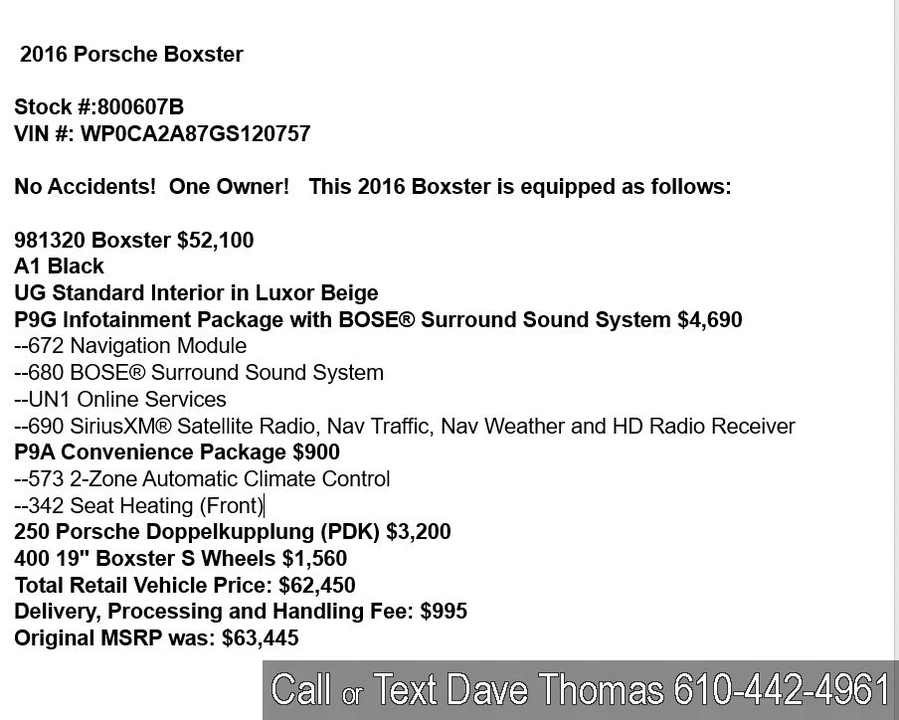 2016 Porsche 981 Boxster - Image 2 of 21