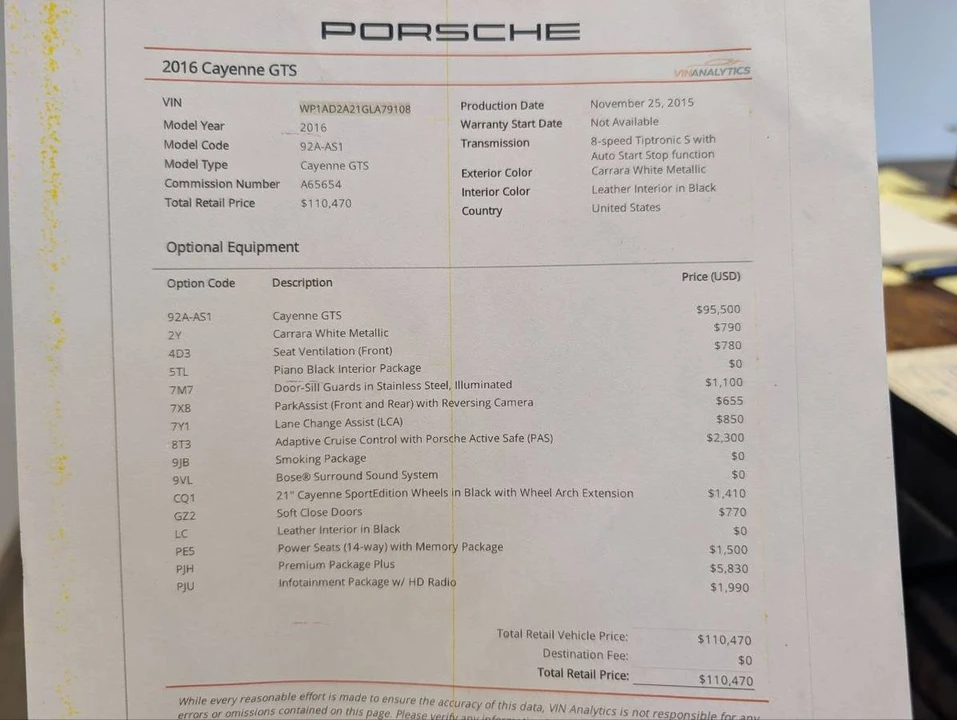 2016 Porsche 958 Cayenne GTS - Image 22 of 22