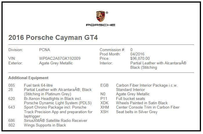 2016 Porsche 981 Cayman GT4 - Image 17 of 18