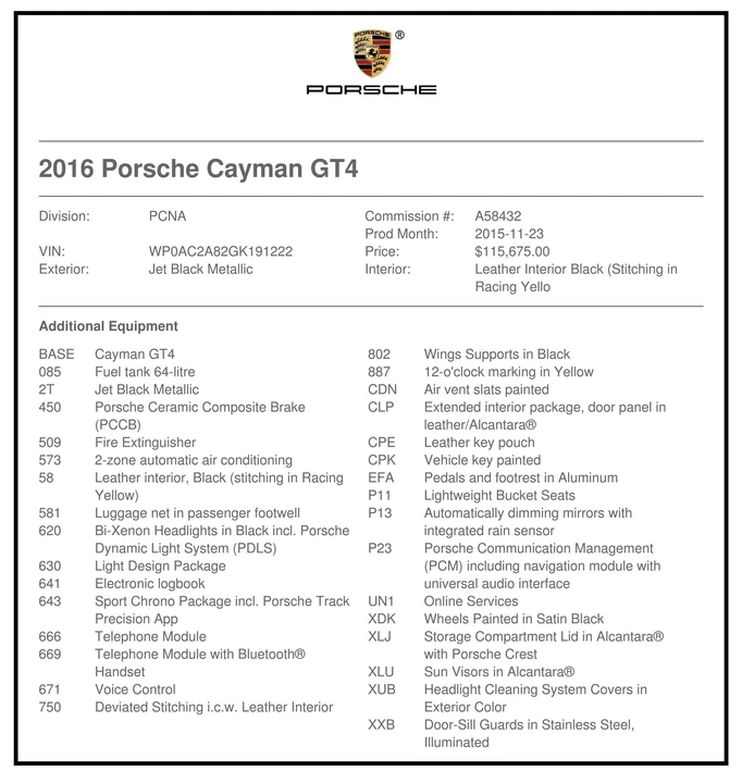 2016 Porsche 981 Cayman GT4 - Image 22 of 22