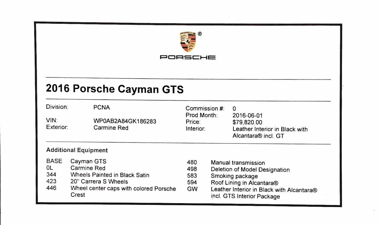 2016 Porsche 981 Cayman - Image 11 of 13