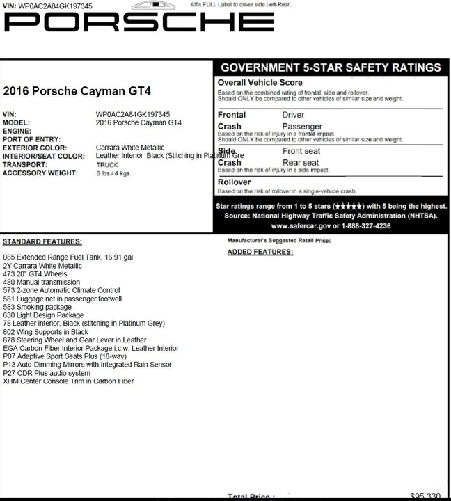 2016 Porsche 981 Cayman GT4 - Image 10 of 20