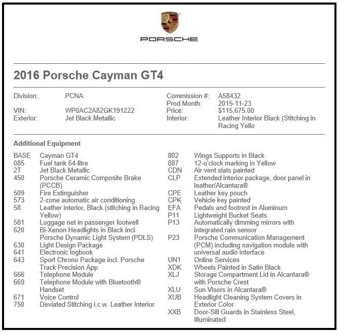 2016 Porsche 981 Cayman GT4 - Image 16 of 16