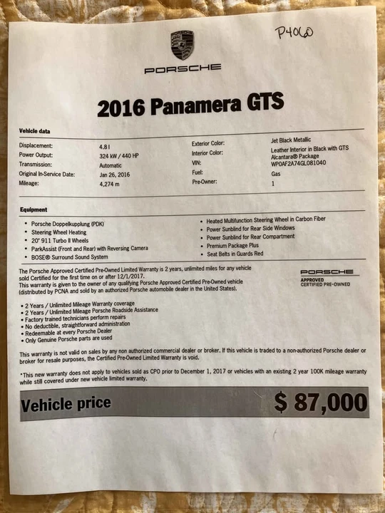 2016 Porsche 970 Panamera GTS - Image 7 of 9