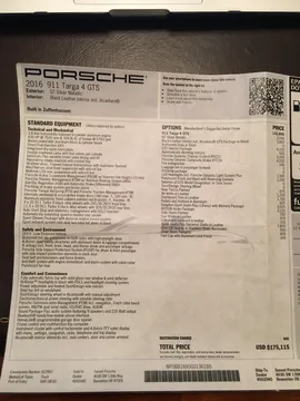 2016 Porsche 911 Targa GTS Manual