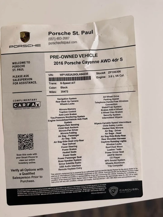 2016 Porsche 958 Cayenne S - Image 6 of 19
