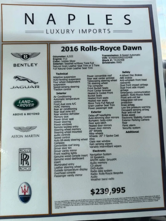 2016 Rolls-Royce Dawn - Image 20 of 20