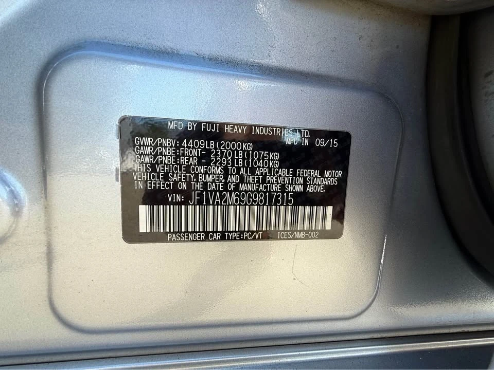 2016 Subaru Impreza WRX 4th Gen - Image 11 of 18