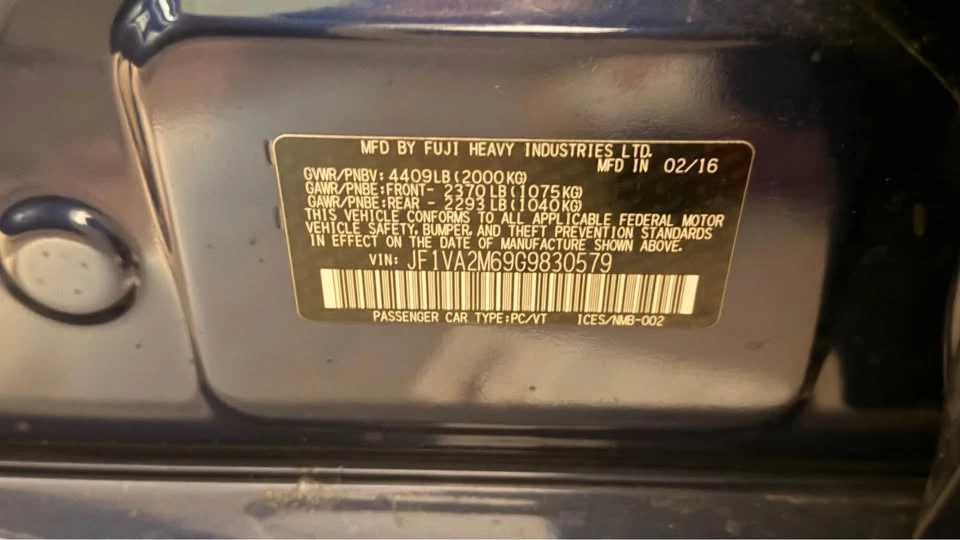 2016 Subaru Impreza 4th Gen - Image 3 of 3