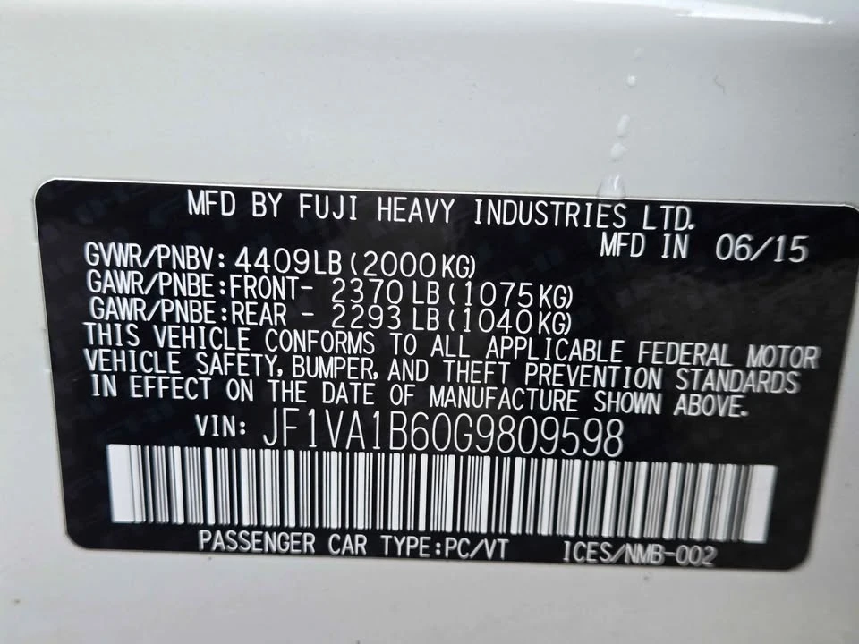 2016 Subaru Impreza WRX 4th Gen - Image 11 of 12