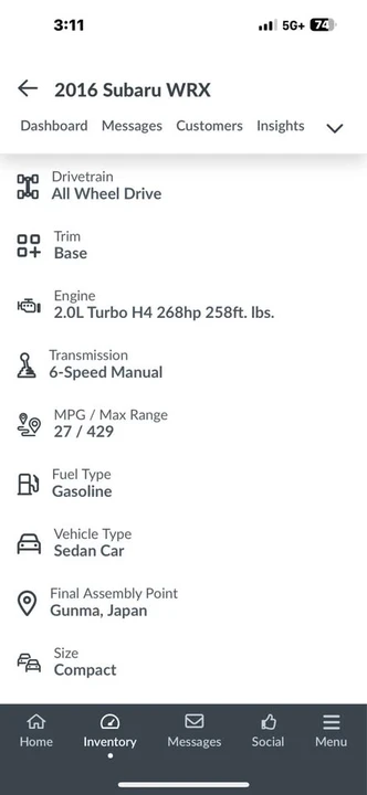 2016 Subaru Impreza WRX 4th Gen - Image 16 of 16