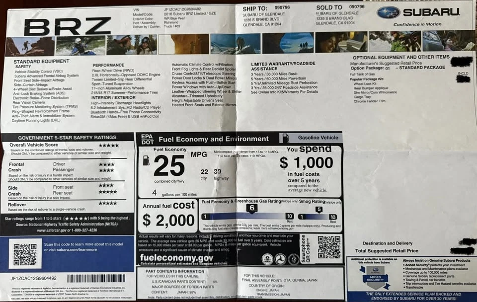 2016 Subaru BRZ 1st Gen - Image 20 of 20