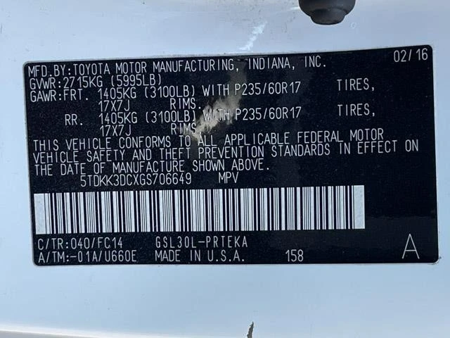 2016 Toyota Sienna 3rd Gen - Image 17 of 31