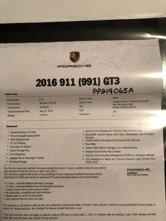 2016 Porsche 991 GT3 - Image 27 of 27