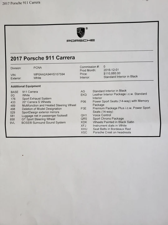 2017 Porsche 991 Carrera - Image 19 of 20
