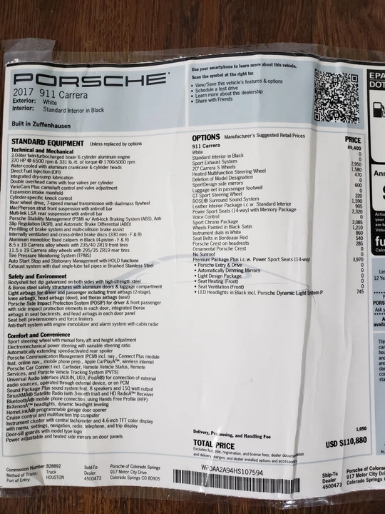 2017 Porsche 991 Carrera - Image 20 of 20