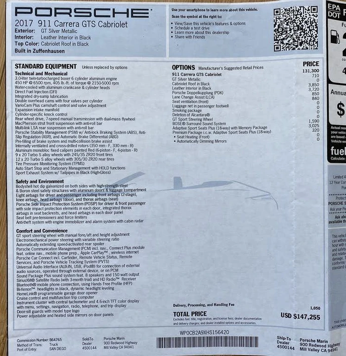 2017 Porsche 991 Carrera GTS - Image 16 of 17
