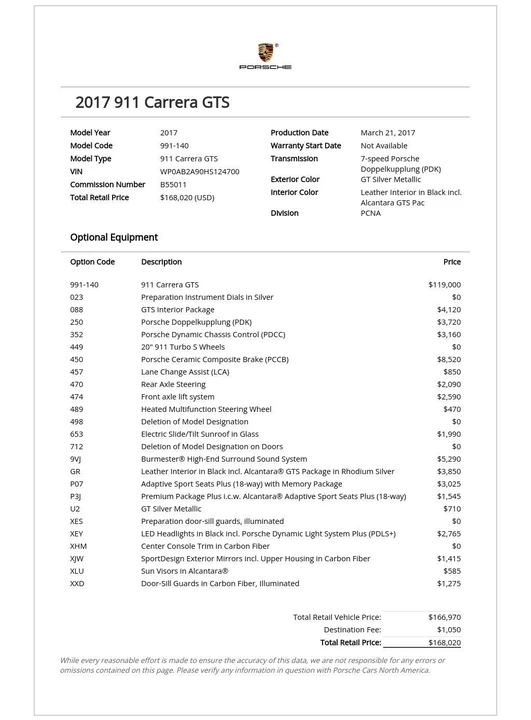 2017 Porsche 991 Carrera GTS - Image 4 of 16