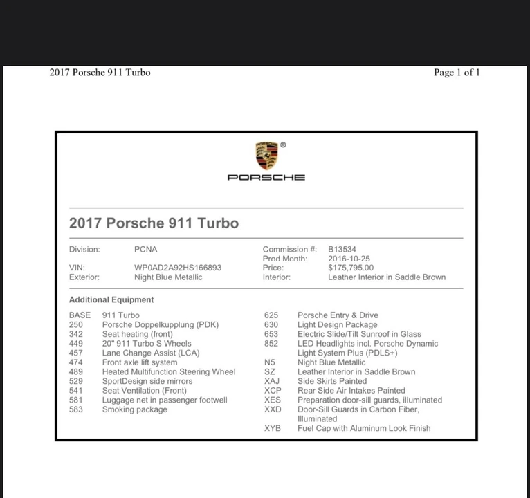 2017 Porsche 991 Turbo - Image 18 of 18
