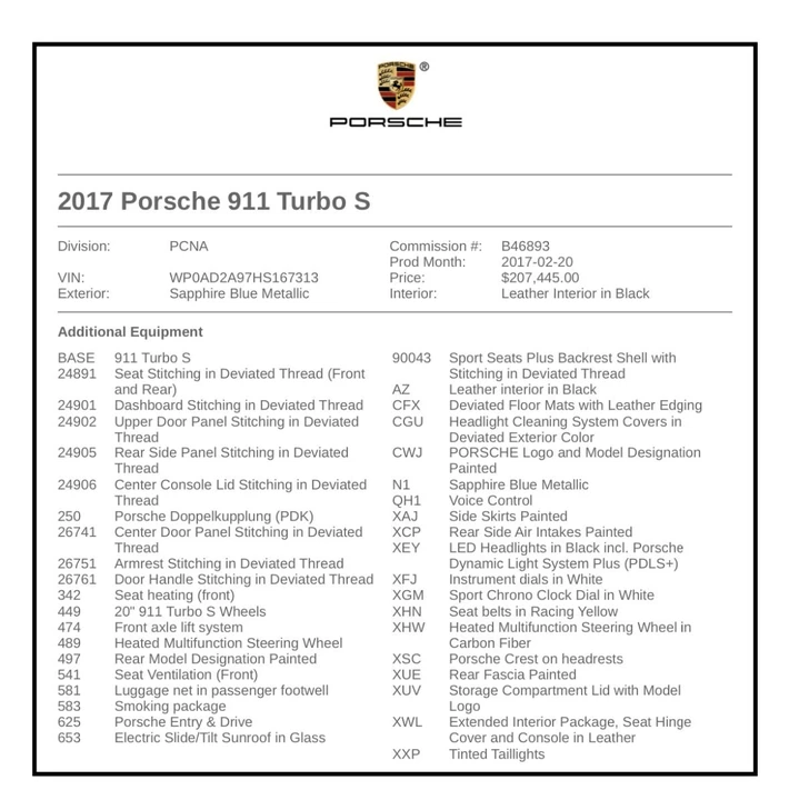2017 Porsche 991 Turbo S - Image 7 of 7