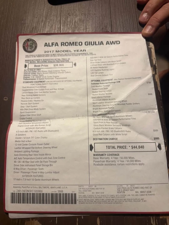 2017 Alfa Romeo Giulia - Image 15 of 15
