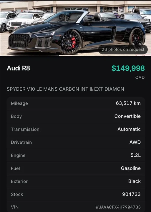 2017 Audi 4S R8 - Image 2 of 3