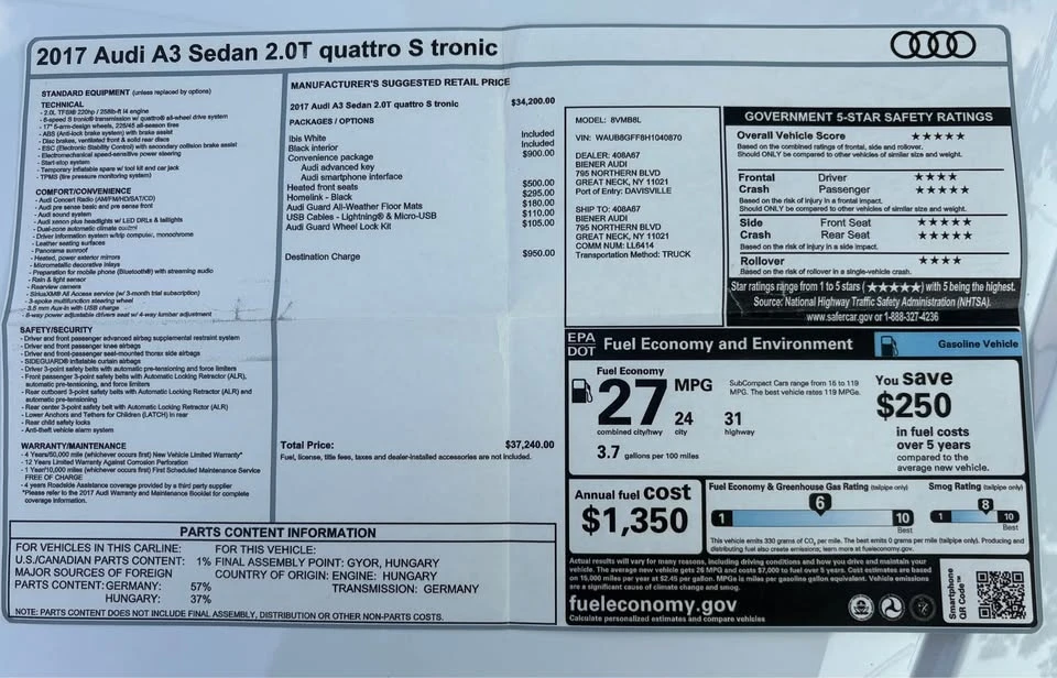 2017 Audi 8V A3 - Image 15 of 15
