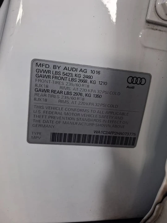 2017 Audi 8R Q5 - Image 14 of 14