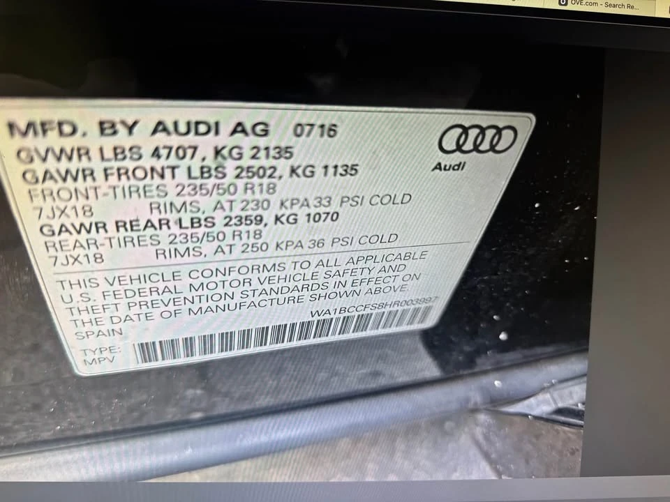 2017 Audi 8U Q3 - Image 13 of 15