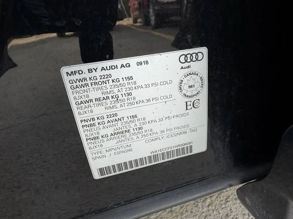 2017 Audi 8U Q3 - Image 19 of 20