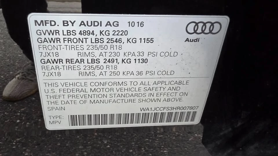 2017 Audi 8U Q3 - Image 16 of 17