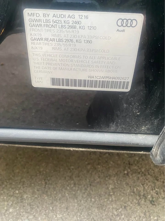 2017 Audi 8R Q5 - Image 12 of 14