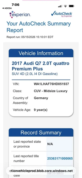 2017 Audi 4M Q7 - Image 14 of 17