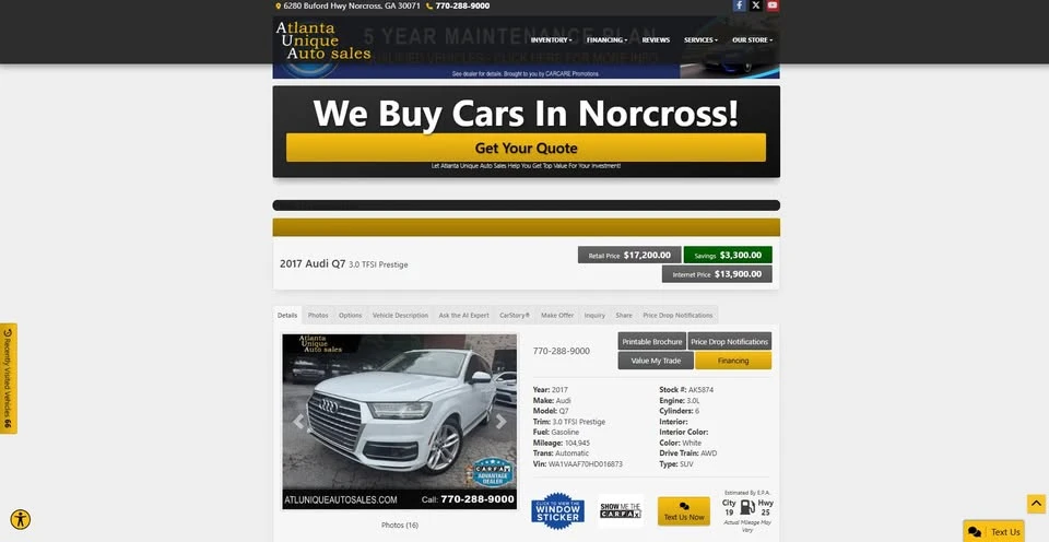 2017 Audi 4M Q7 - Image 18 of 20