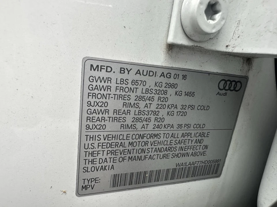 2017 Audi 4M Q7 - Image 13 of 21