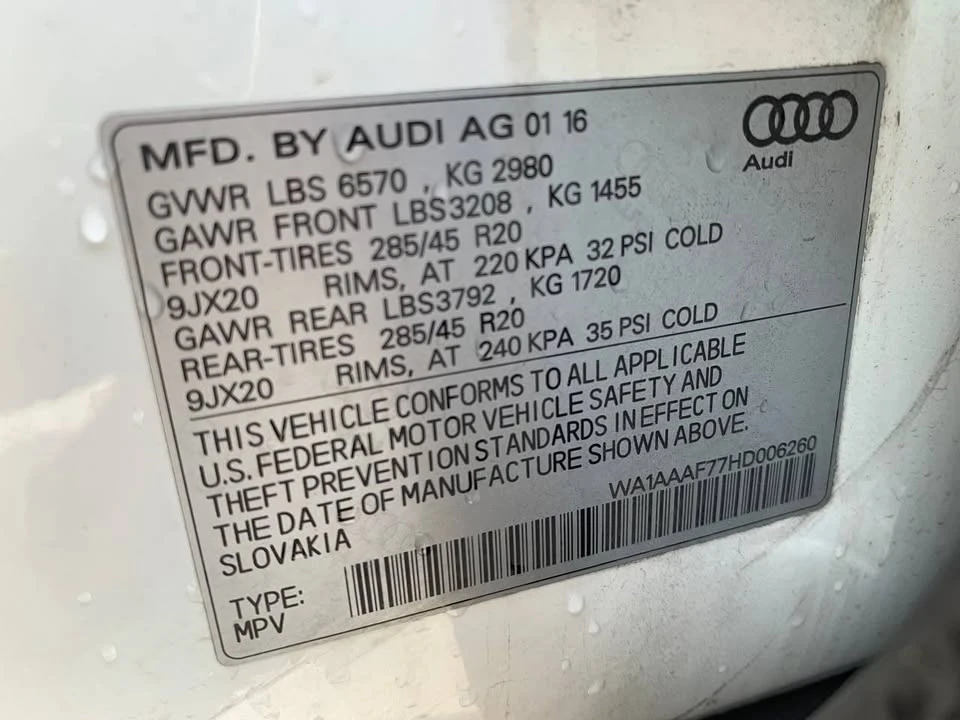 2017 Audi 4M Q7 - Image 20 of 20