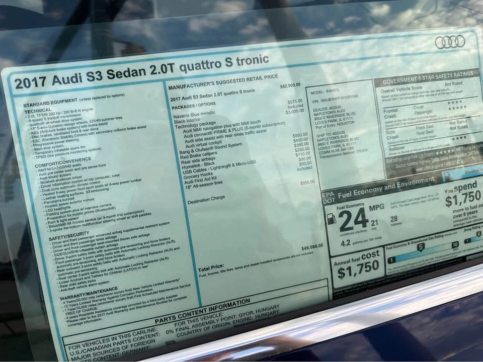 2017 Audi 8V S3 - Image 5 of 10