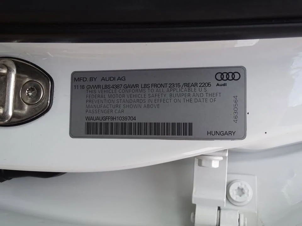 2017 Audi 8V A3 - Image 8 of 8