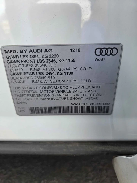 2017 Audi 8U Q3 - Image 13 of 19