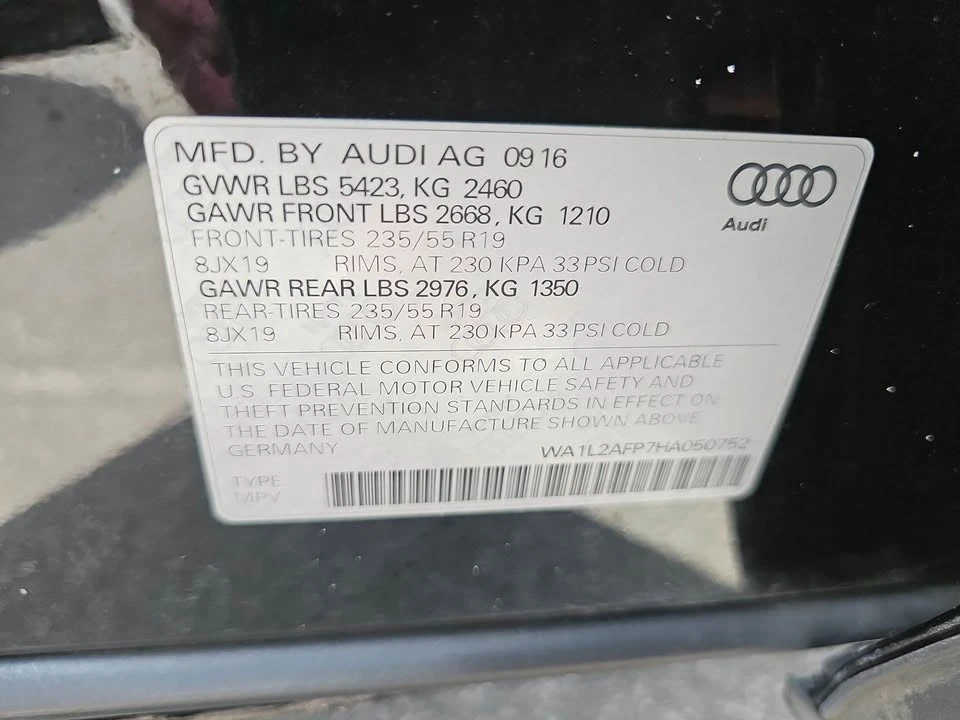 2017 Audi 8R Q5 - Image 11 of 15