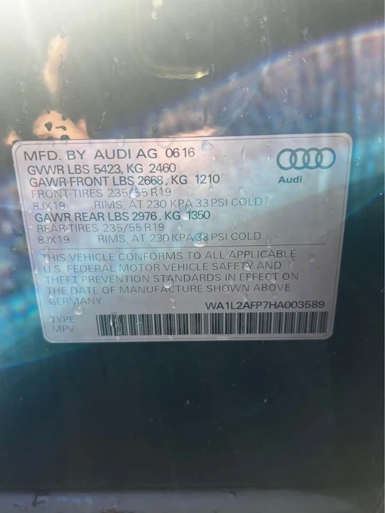 2017 Audi 8R Q5 - Image 13 of 15