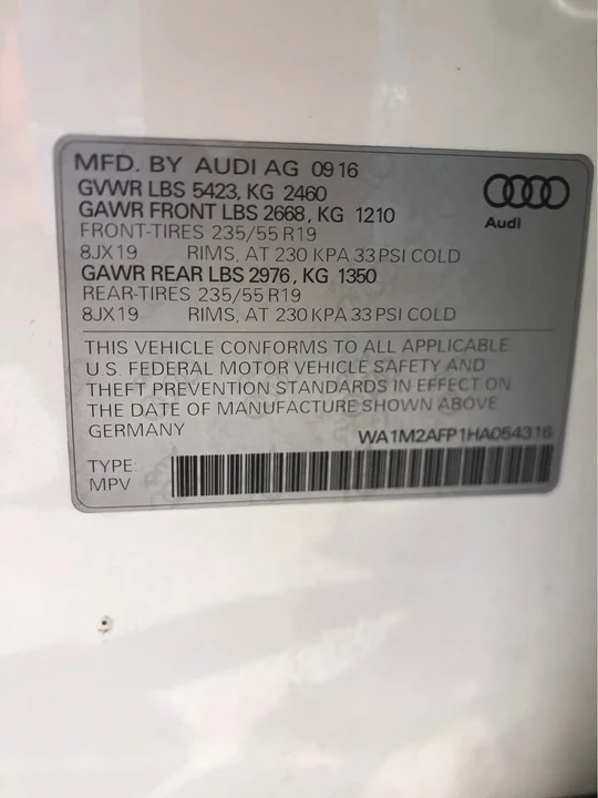 2017 Audi 8R Q5 - Image 14 of 15