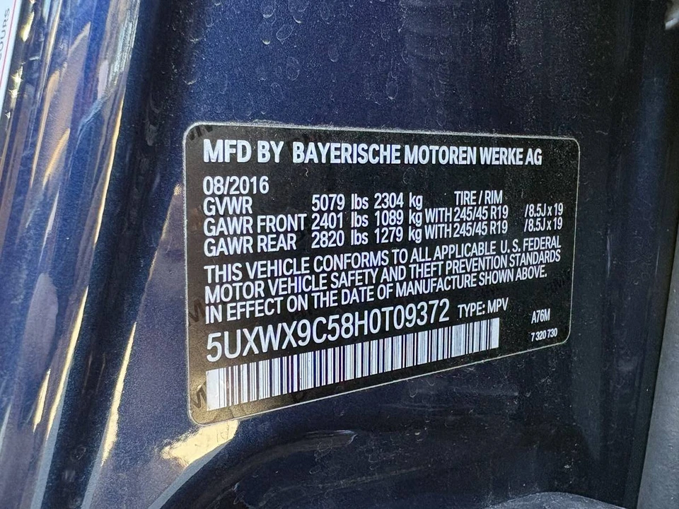 2017 BMW F25 X3 - Image 15 of 24