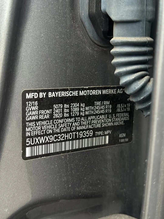 2017 BMW F25 X3 - Image 17 of 18