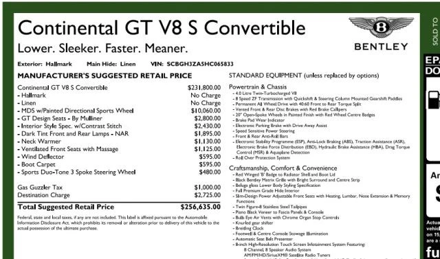 2017 Bentley Continental GTC - Image 7 of 31