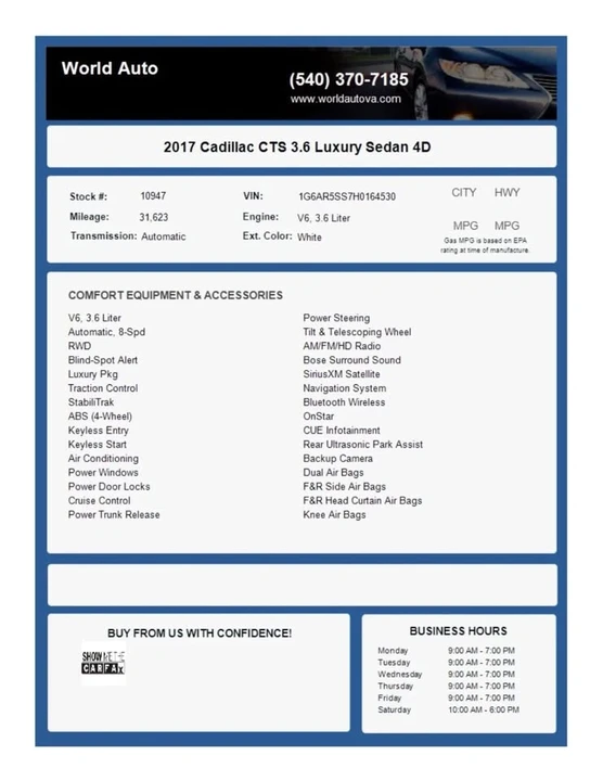 2017 Cadillac CTS 3rd Gen - Image 2 of 20