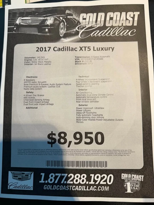 2017 Cadillac XT5 - Image 10 of 10