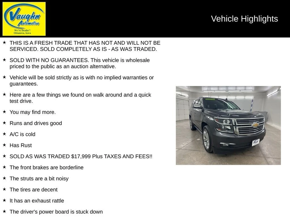 2017 Chevrolet Tahoe 4th Gen - Image 2 of 12